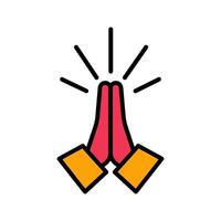 Folded Hands Icon Design vector