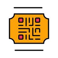QR Code Ticket Icon Design vector