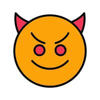 Smiling Face with Horns Icon Design vector