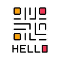 QR Code Text Icon Design vector