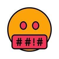 Face with Symbols on Mouth Icon Design vector