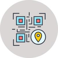 QR Code GPS Icon Design vector