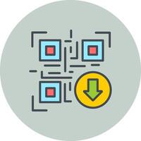 QR Code Download Icon Design vector