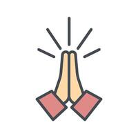 Folded Hands Icon Design vector
