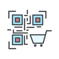 QR Code Shopping Icon Design vector