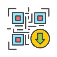 QR Code Download Icon Design vector