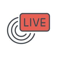 Live Broadcast Icon Design vector