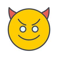 Smiling Face with Horns Icon Design vector