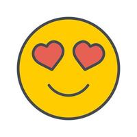 Smiling Face with Hearts Icon Design vector