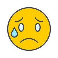 Crying Face Icon Design vector