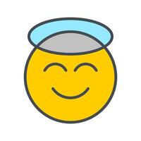 Smiling Face with Halo Icon Design vector