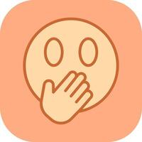 Face with Hand Over Mouth Icon Design vector