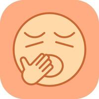 Yawning Face Icon Design vector