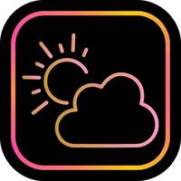 Sun Behind Small Cloud Icon Design vector