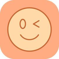 Winking Face Icon Design vector