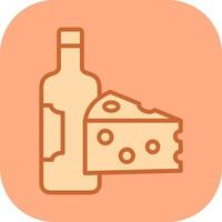 Wine and Cheese Icon Design vector