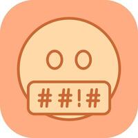 Face with Symbols on Mouth Icon Design vector