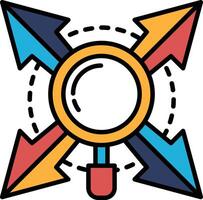 A colorful design with four arrows pointing in different directions vector