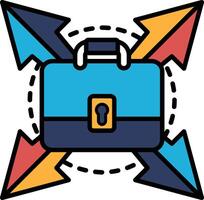 A blue briefcase with a keyhole and a lock vector