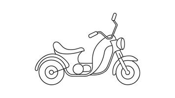Trike Transport isolated continuous line art flat illustration on white background. vector