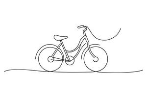 Bike Share Program Transport isolated continuous line art flat illustration on white background vector