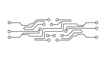 Circuit continuous line art flat illustration on white background. vector