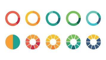 Round loading icon set isolated flat illustration on white background vector