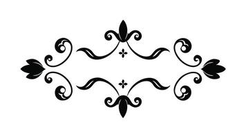 Monochromatic design displaying a sophisticated scroll pattern, characterized by flowing lines and artistic details decorative flat illustration on white background vector