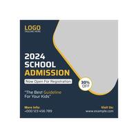 templates for social media postings and web banners advertising school admissions vector