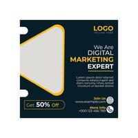 Web banner template for business social media updates and a digital marketing specialist vector