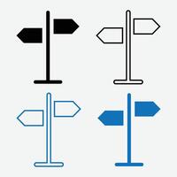 Traffic direction board icon. direction sign in different, destination, choice of directions, travel to different places. vector