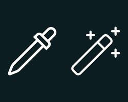 Magic Wand Tool And Eye Dropper tool Icon Set. Eye Dropper. Magic Wand Tool. vector