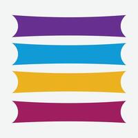Set of 4 colorful flat banners with rounded corners. Abstract Shape Banner. Badge Shape. Background. vector