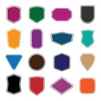 Set of colorful badge and label shapes for web design, user interface, graphic design and branding vector