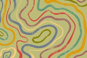 Retro background with wavy lines. Groovy colorful brush stroke design vector