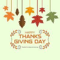 Happy Thanksgiving Day hanging maple Leaves. Background full of branches and hanging maple Leaves. suitable for Festive background vector