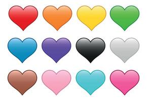 Colorful Gradient Heart Icons in Various Shades Emoji Style vector
