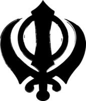 Khanda is a symbol Sikhism. Khanda symbolizes the unity Sikhs. Strength and courage. Justice and equality. Balance between spiritual and worldly life. vector