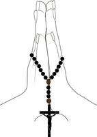 Hands in prayer. Symbol openness heart and desire for spiritual connection. Hope for divine guidance or support. Expression gratitude. Conversation with God. vector