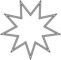 Baha'i six pointed star. Symbol unity and harmony between different religions and cultures. Reflects belief that all major world religions have common roots. vector