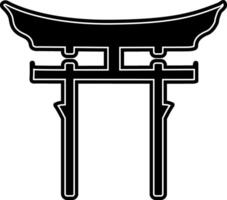 Tori gate. Shinto symbol. Japanese traditional torii gate. Transition from profane to sacred space. vector