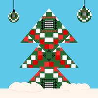 Christmas tree background, design with elements of festive theme vector