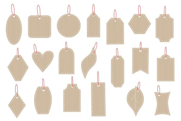 Set of paper tags on white background. Shopping and sale concept. Sale objects. Black Friday concept.