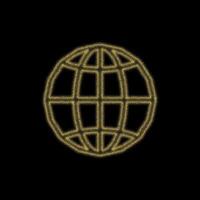 A gold globe on a black background vector