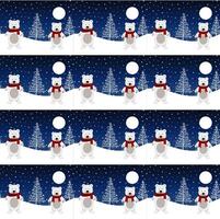 A set of twelve polar bears in the snow vector