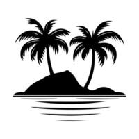 beach icon or modern line symbol. line art and icon design with bold outline. Black and white Pixel Perfect minimalistic symbol isolated white background. Silhouette simple thin sign vector