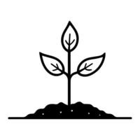 soil icon or modern line symbol. line art and icon design with bold outline. Black and white Pixel Perfect minimalistic symbol isolated white background. Silhouette simple thin sign vector