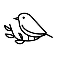 bird icon or modern line symbol. line art and icon design with bold outline. Black and white Pixel Perfect minimalistic symbol isolated white background. Silhouette simple thin sign vector