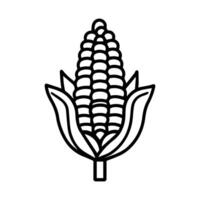 corn icon or modern line symbol. line art and icon design with bold outline. Black and white Pixel Perfect minimalistic symbol isolated white background. Silhouette simple thin sign vector