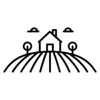 field icon or modern line symbol. line art and icon design with bold outline. Black and white Pixel Perfect minimalistic symbol isolated white background. Silhouette simple thin sign vector